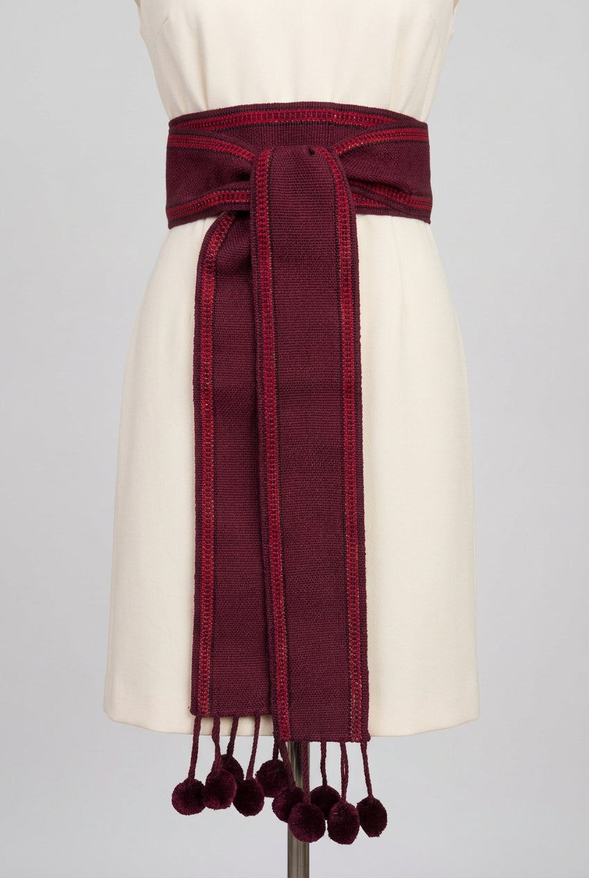 Handwoven Belt (Burgundy and Red)