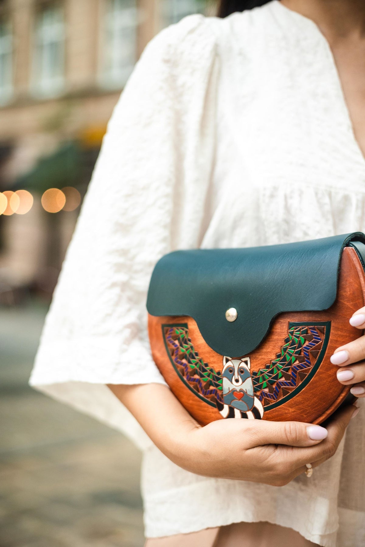 Raccoon – Handmade Wooden Handbag
