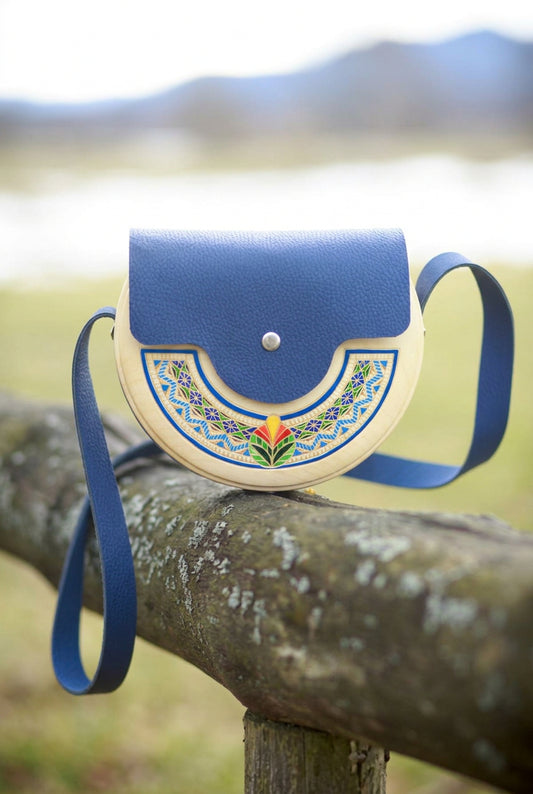 Sprout – Handmade Wooden Handbag (Blue)