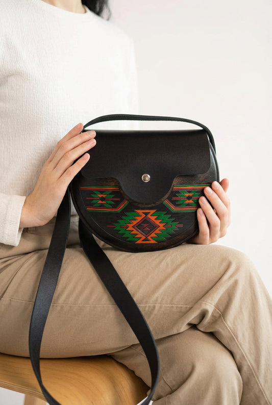 Hutsul Pattern – Handmade Wooden Handbag