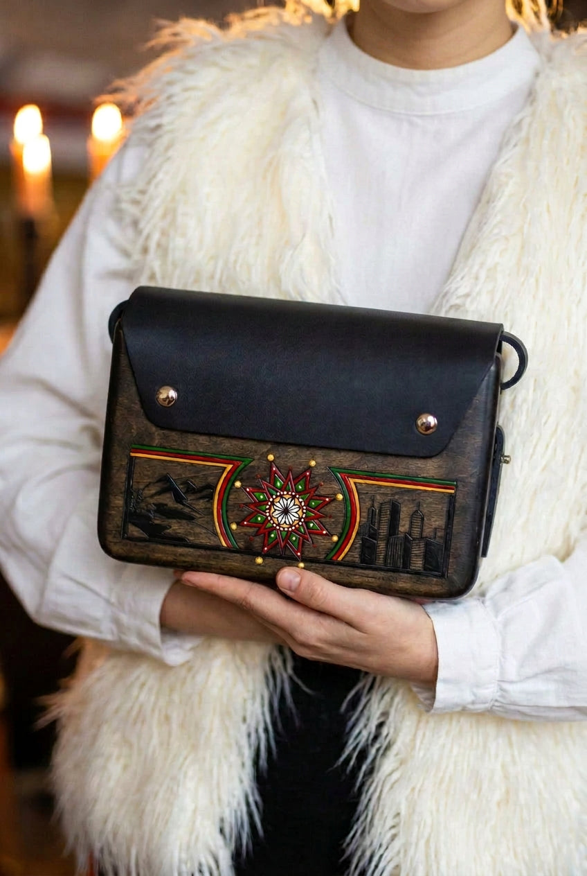 Christmas Star – Handmade Wooden Handbag