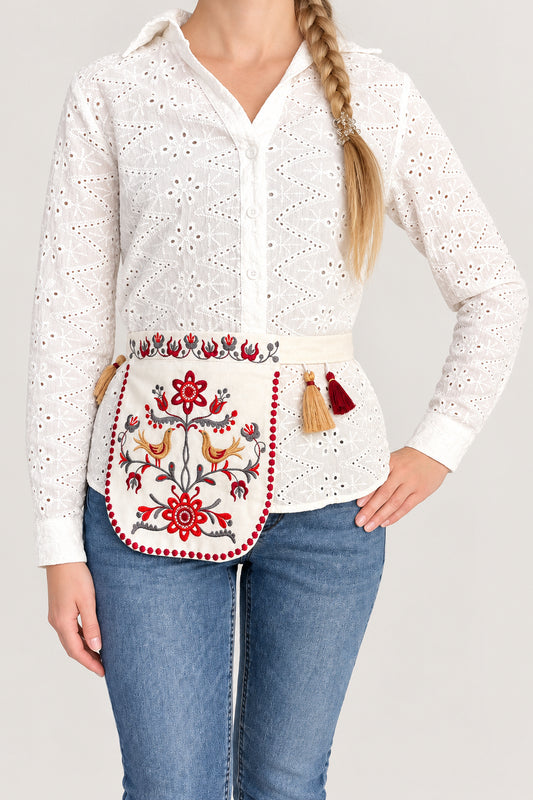 Birds on Flowering Branches Belt Pocket (Ladunka)