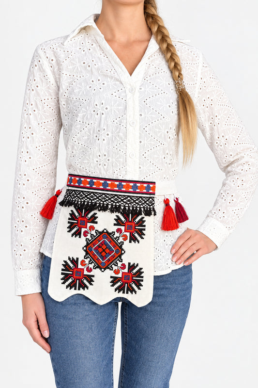 Geometric and Floral Belt Pocket (Ladunka)