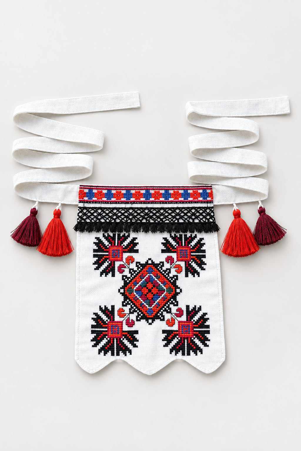 Geometric and Floral Belt Pocket (Ladunka)