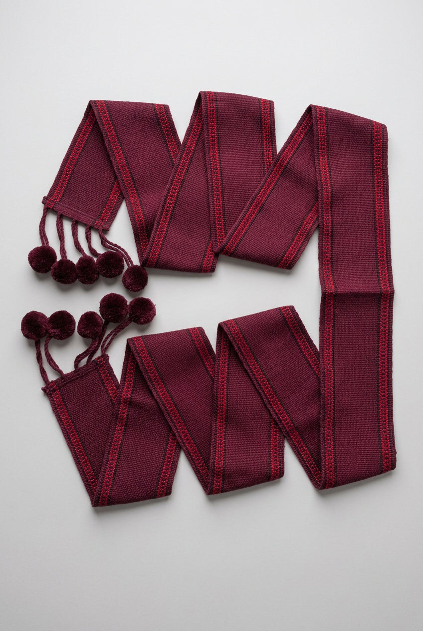 Handwoven Belt (Burgundy and Red)