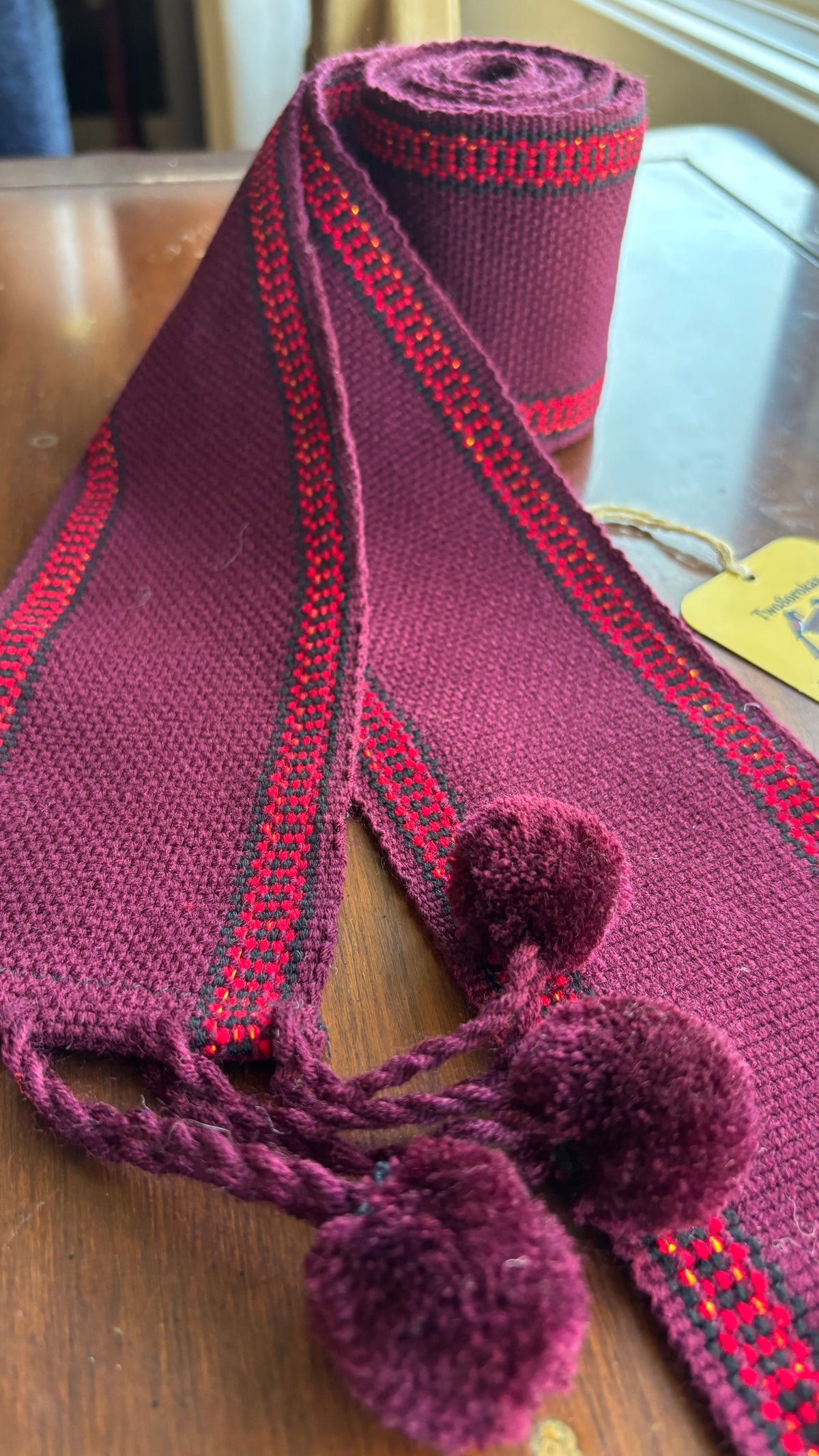 Handwoven Belt (Burgundy and Red)