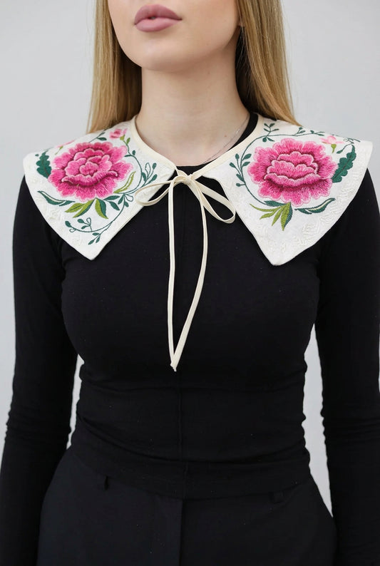 Embroidered Peony Collar